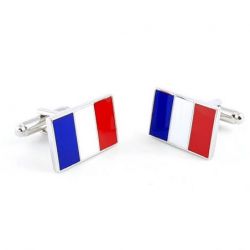 Boutons de manchette drapeau tricolore Français